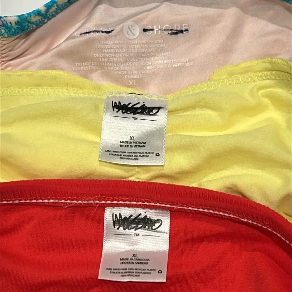 Bikini Swim bundle of 3 pairs bottoms red blue yellow XL new